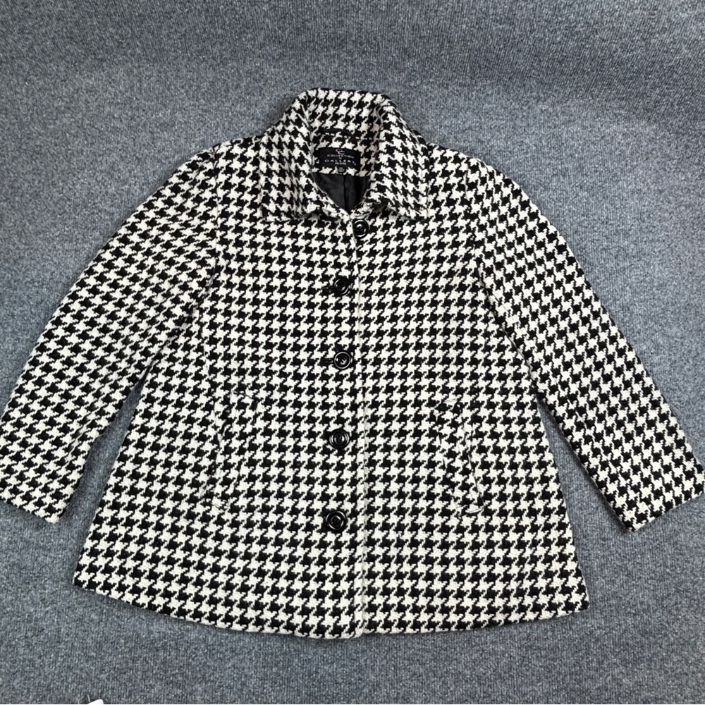 Women's Houndstooth Pea Coat
